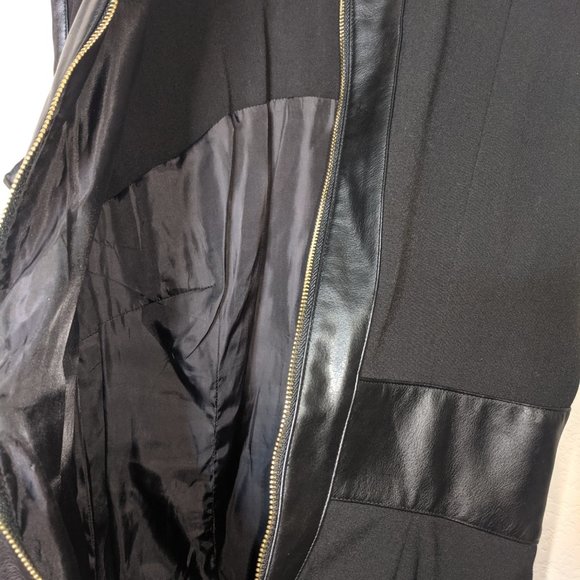 Calvin Klein Faux Leather Mini Dress Fancy 8 - Picture 5 of 5